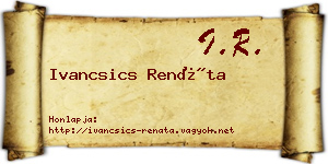 Ivancsics Renáta névjegykártya